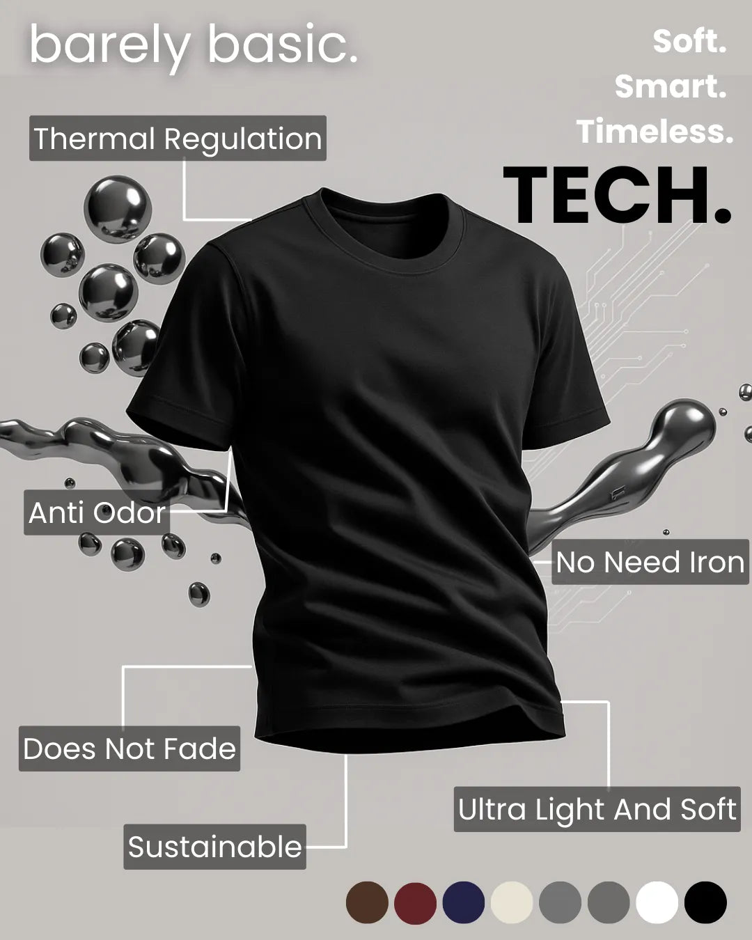 Men’s Tech Modal T-Shirt 3-Pack – Performance Comfort Essentials