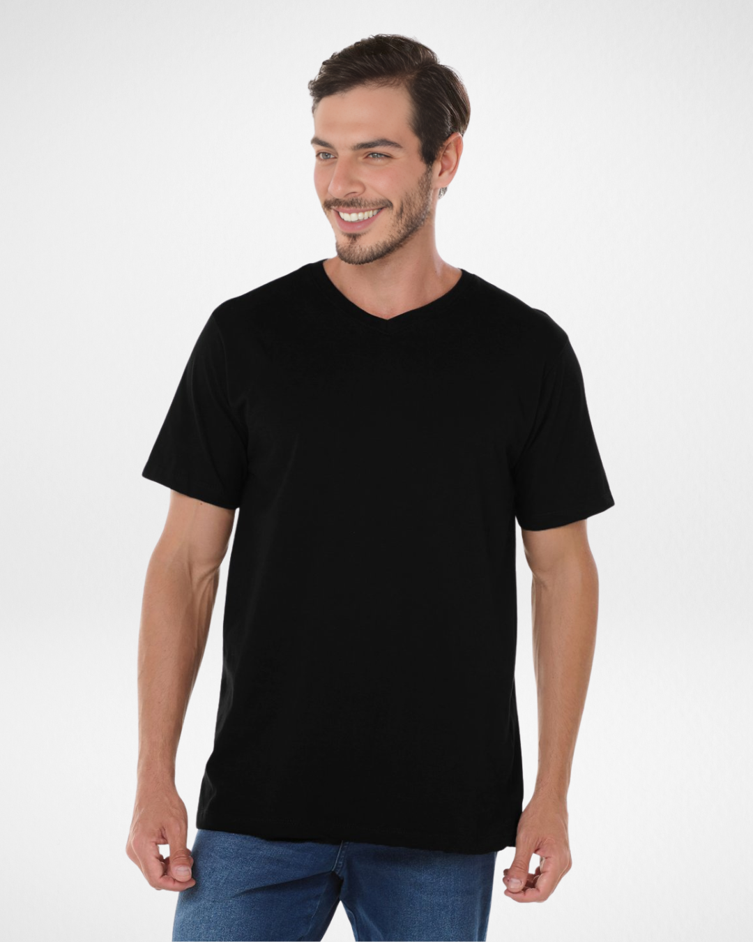 Men’s Premium Cotton V-Neck T-Shirt – Black