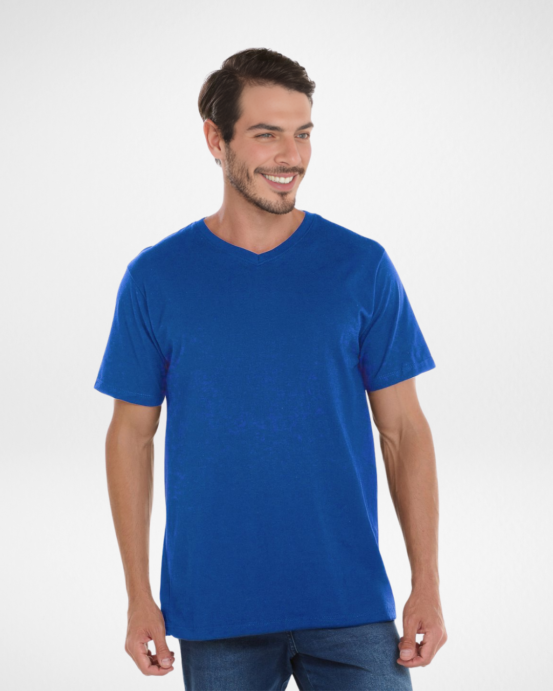 Men’s Premium Cotton V-Neck T-Shirt – Blue