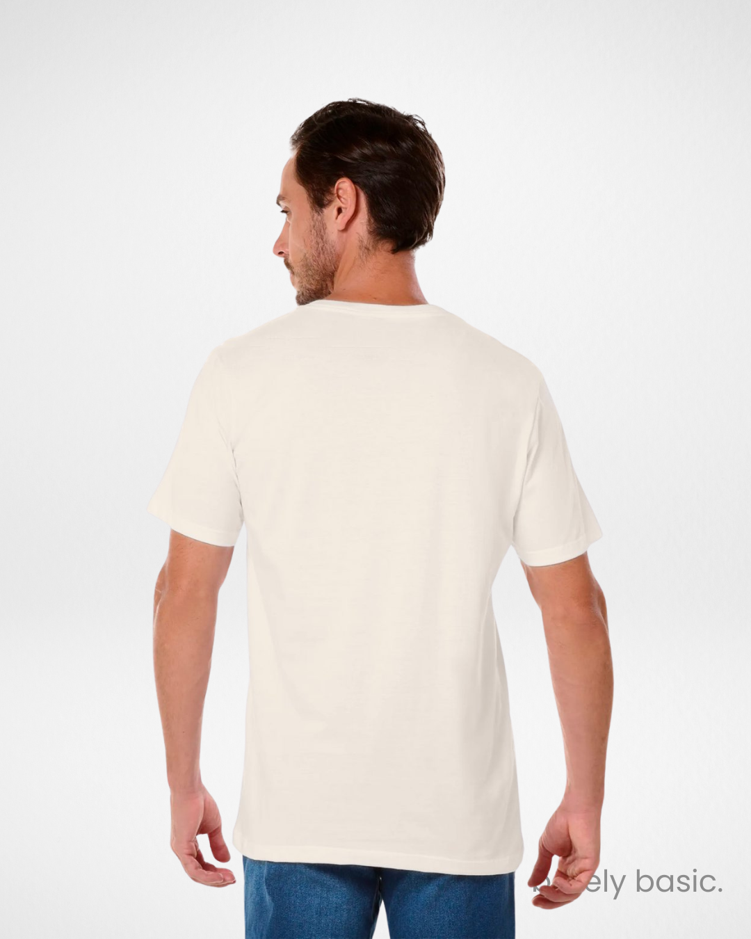Men’s Premium Cotton V-Neck T-Shirt – Off White