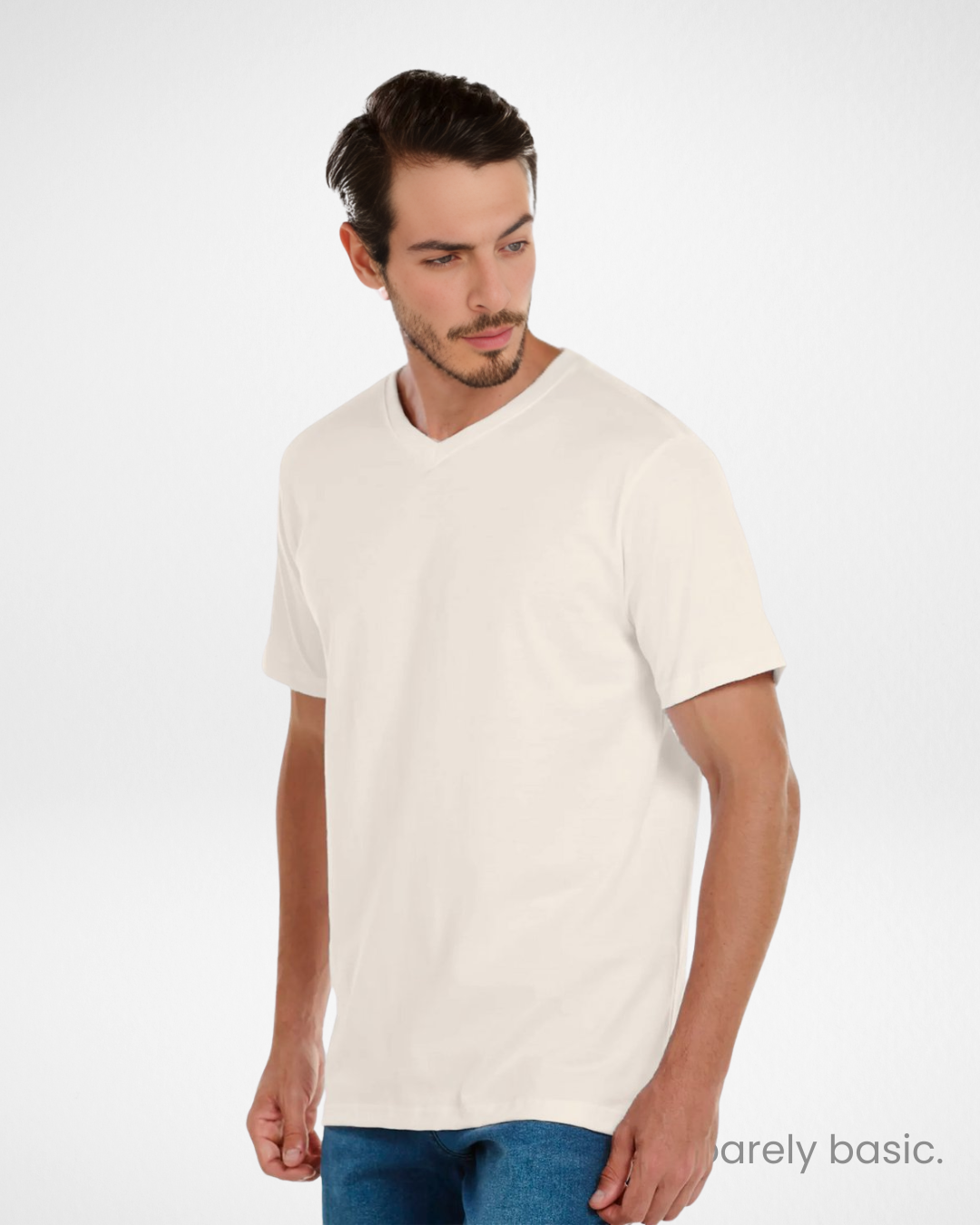 Men’s Premium Cotton V-Neck T-Shirt – Off White
