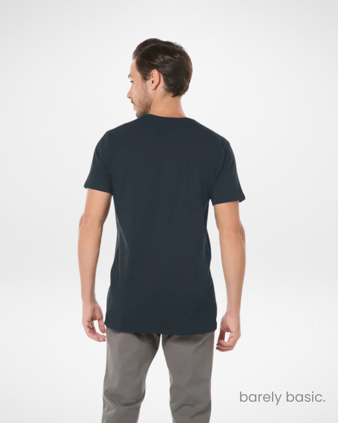dark grey tech modal shirt for men front view; performance dark grey t-shirt with slim fit; breathable and stretch dark grey shirt for everyday wear; moisture-wicking and odor-resistant dark grey modal fabric; stylish and durable dark grey tech tee