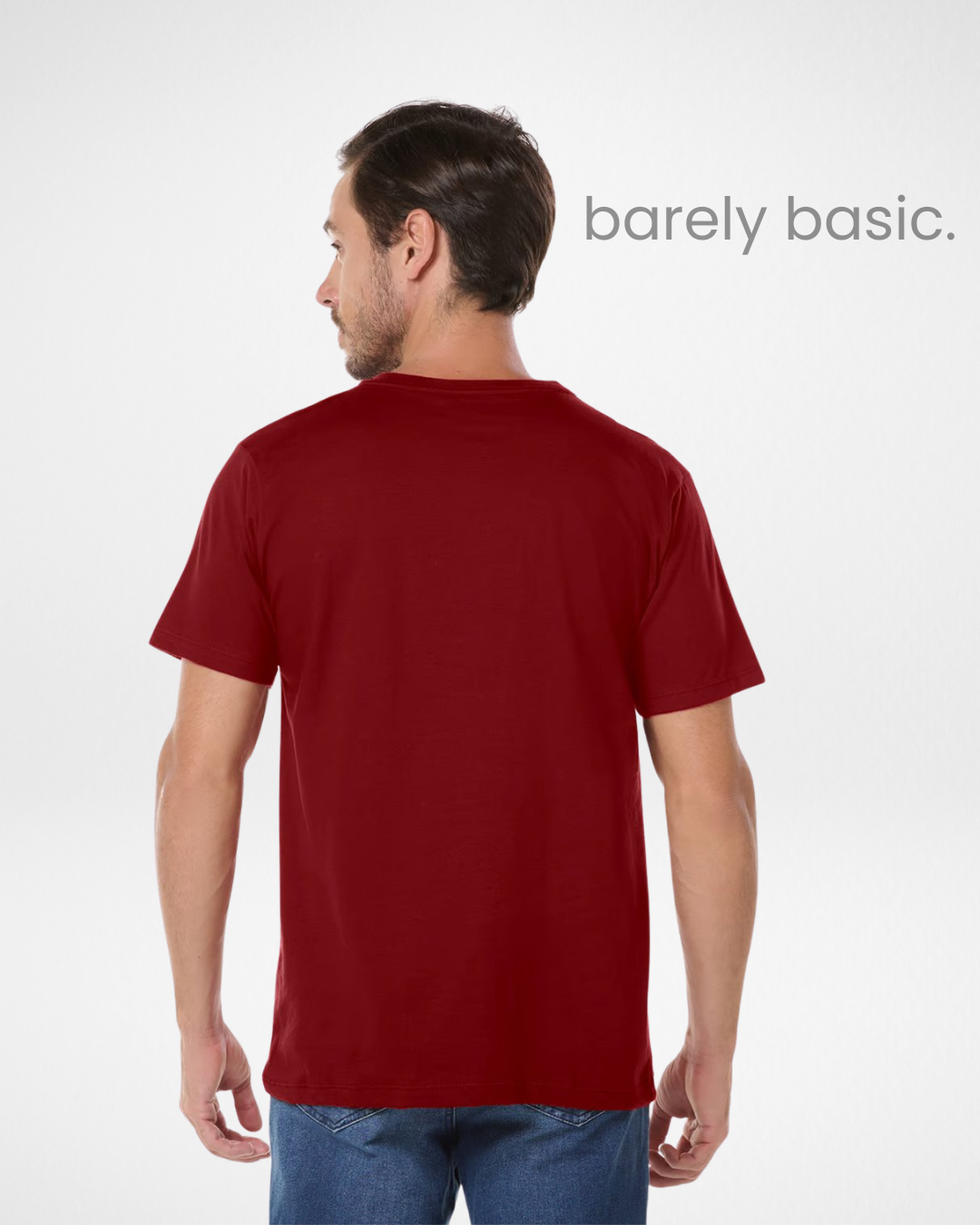 men’s dark red premium cotton v-neck t-shirt front view; back view of men’s burgundy v-neck t-shirt; close-up of deep red cotton fabric texture; model wearing dark red cotton v-neck t-shirt; fitted burgundy v-neck t-shirt for men; breathable cotton shirt in dark red; casual men’s outfit with burgundy t-shirt; detailed stitching on premium dark red cotton shirt; side view of men’s deep red v-neck tee; high-quality burgundy cotton men’s t-shirt close-up