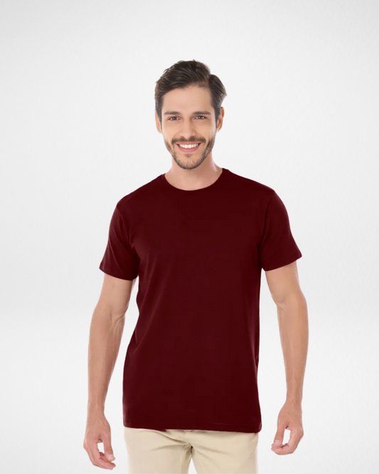 dark red tech t-shirt front view for men; folded dark red performance shirts bundle; stylish dark red men’s athletic tee; model wearing red tech shirt for men; breathable and quick-dry red workout shirt; anti-fade dark red t-shirt with crew neck; comfortable red shirt for modern casual look; tailored athletic fit red shirt for men; soft modal red tee for active lifestyles; durable dark red shirt for daily use