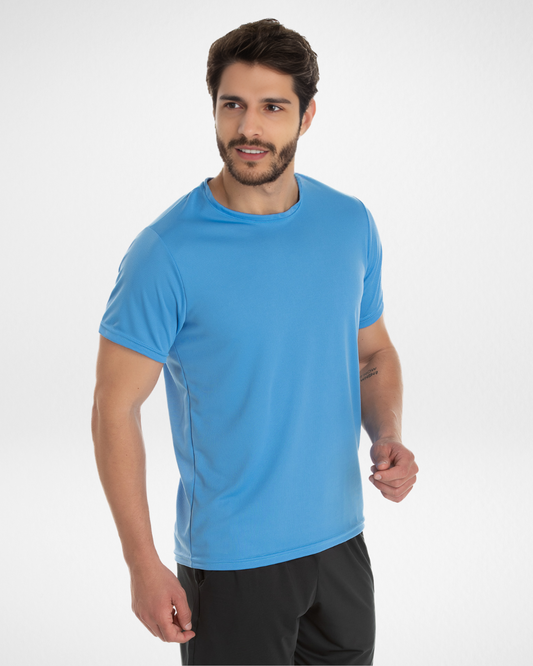 Herren Dry Fit T-Shirt – Hellblau | UV 30+ Schutz
