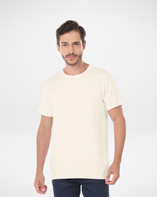 off white tech t-shirt front view for men; folded off white premium shirts bundle; minimalist off white men’s crew neck shirt; model wearing off white tech fabric tee; breathable and fresh off white shirt for summer; lightweight off white shirt for daily wear; athletic fit off white modal shirt for men; odor-resistant off white tee for workouts; off white quick-dry performance t-shirt; elegant off white shirt for modern men’s style