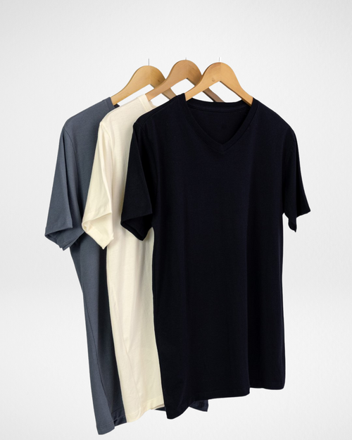 Men’s Premium Cotton V-Neck T-Shirt – 5-Pack