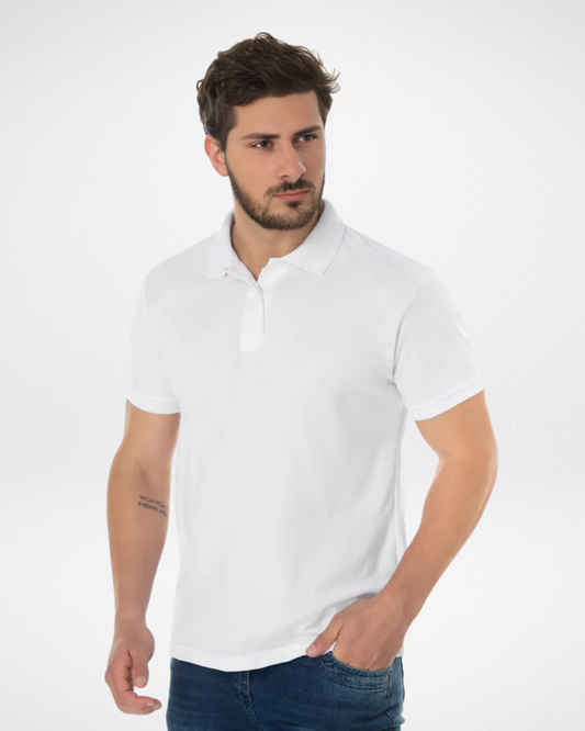 Men’s Premium Pima Piqué Cotton Polo Shirt – White