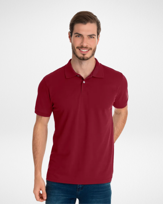 Men’s Premium Pima Piqué Cotton Polo Shirt – Dark Red